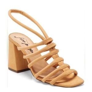 Free People Tan Strappy Heels